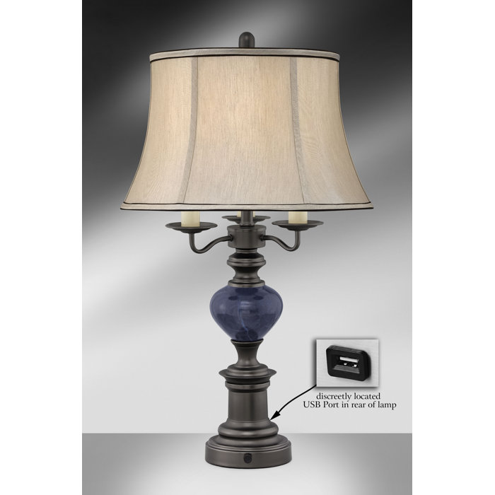 Medallion Lighting Fanale Blue Marble 31" Gunmetal with Blue Marble
